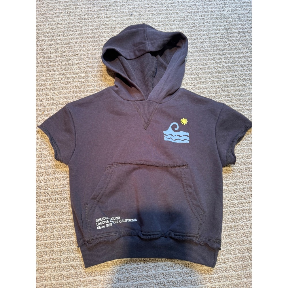 Grayson Mini Kids‎ Short Sleeve Hoodie Waves Laguna Beach California Size 18M